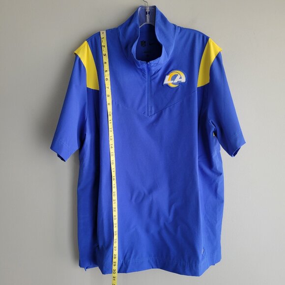 Men's Nike Royal Los Angeles Rams Sideline Coach Chevron Short Sleeve Jacket - Picture 7 of 12
